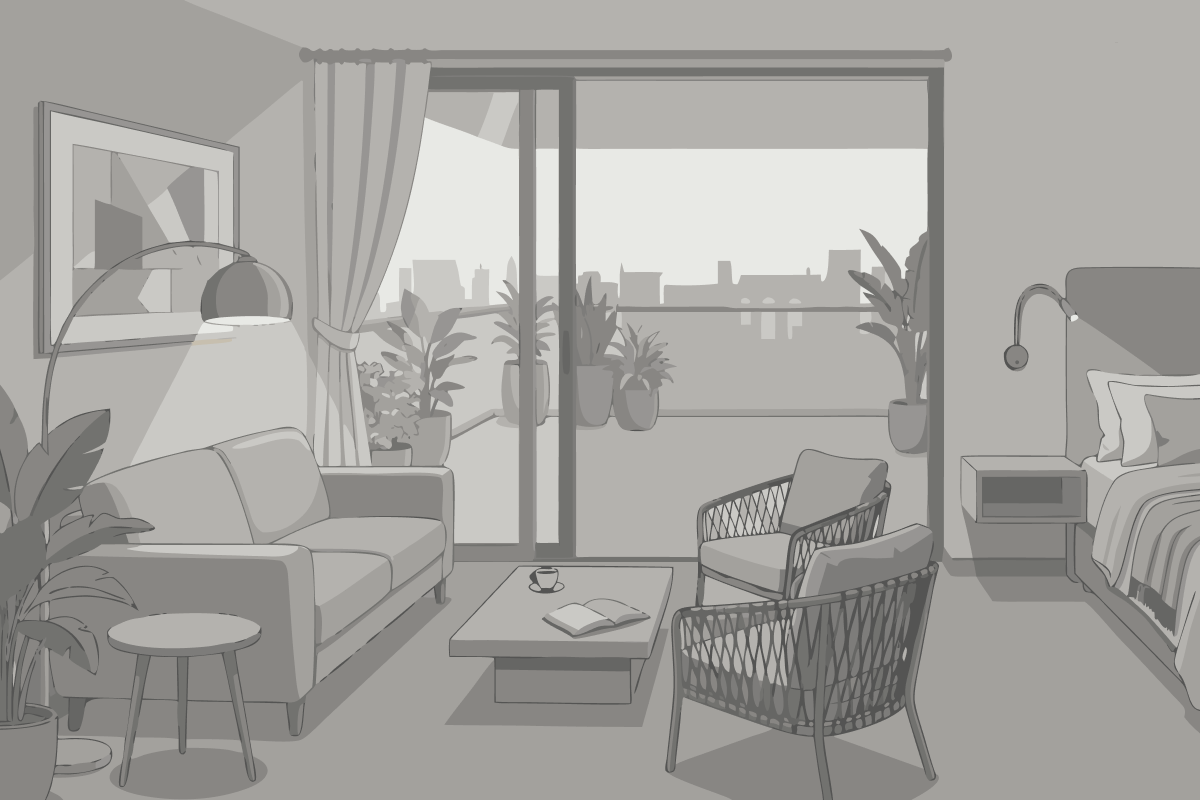 Suite mit Kingsize-Bett und Balkon